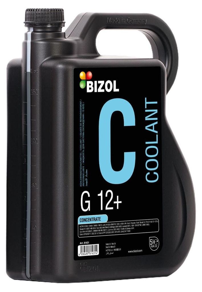 BIZOL Coolant G12+ Kühlmittel Kühlerfrostschutz 5L Rot Antifreeze Konzentrat G12+ type D