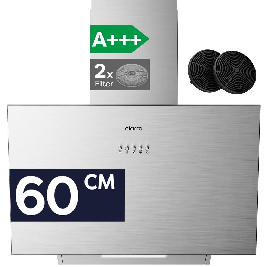 CIARRA Kopffreihaube A+++ 650 m³/h Dunstabzugshaube 60 cm Produktbild 
