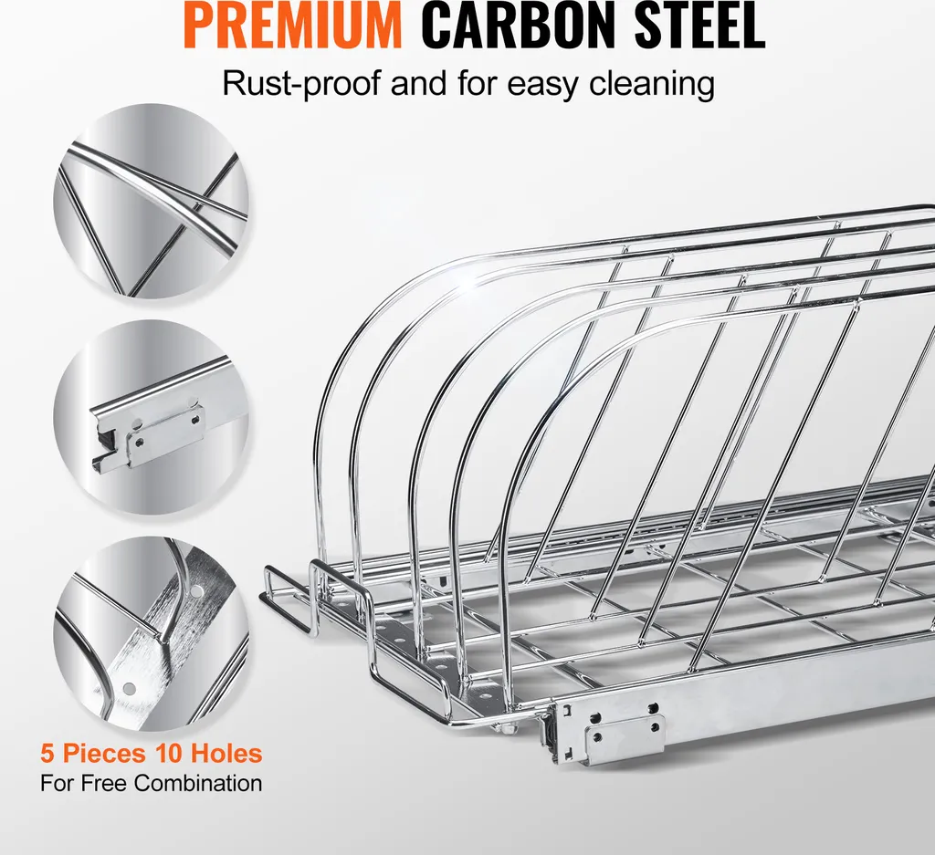 Range-Casseroles Extensible avec Diviseur en Fil d'Acier Modulable - 6
