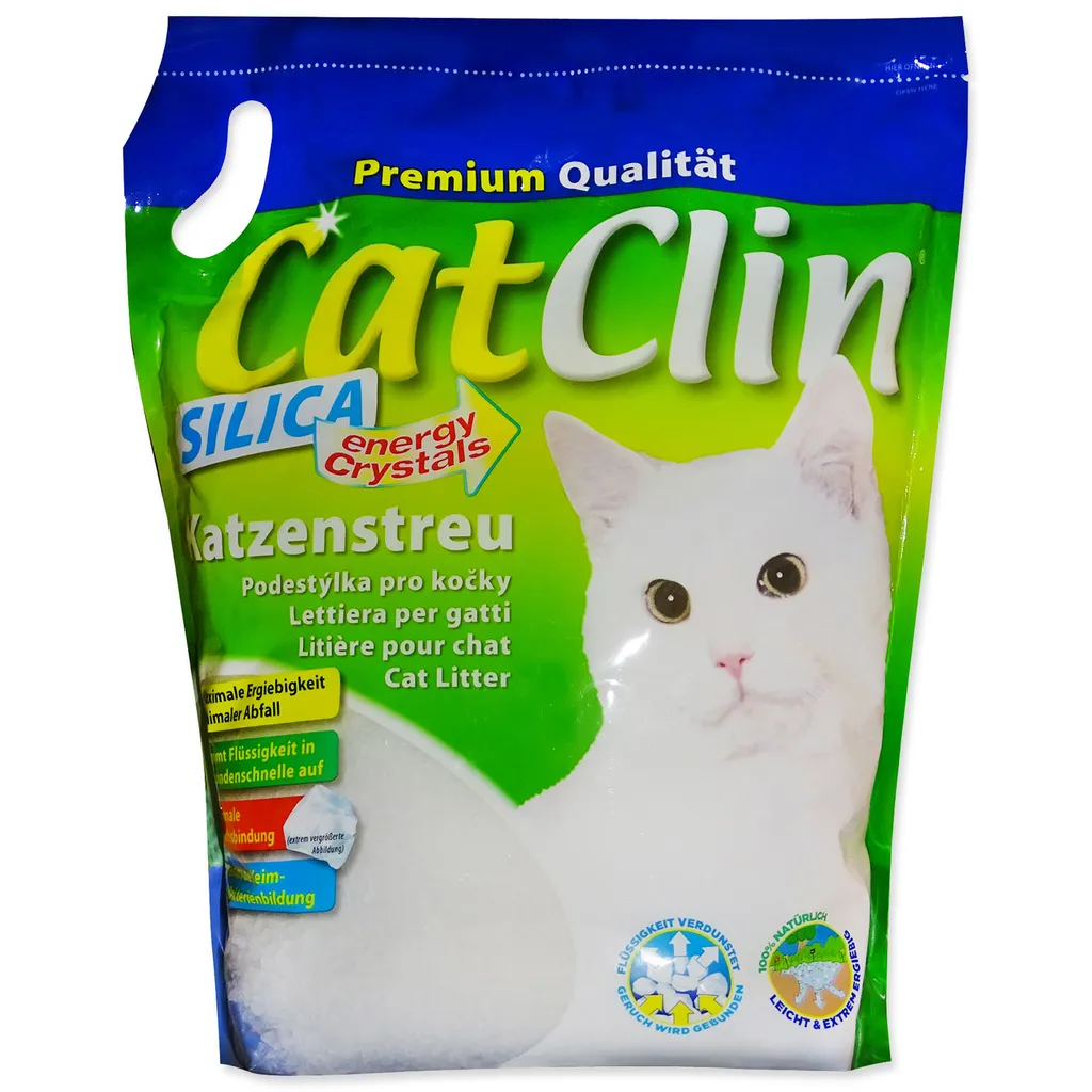Cat Clin Silica 8L - Lettiera Silicio per Gatti Anti-Odore e Duratura