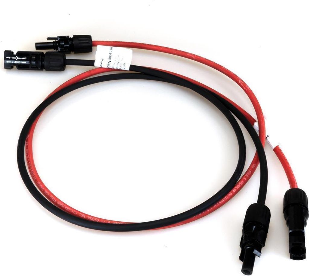 0% SET 6mm2 Solarkabel Verlängerungskabel Rot | Schwarz MC4 Stecker Solarstecker PV 1m