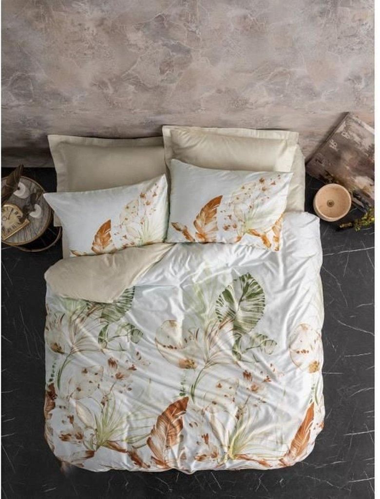 L'Essentiel Linge de Maison, Luster - Beige, Satin-King-Bettbezug-Set (FR), Beige, 100 % Baumwollsatin, 240 x 220 cm