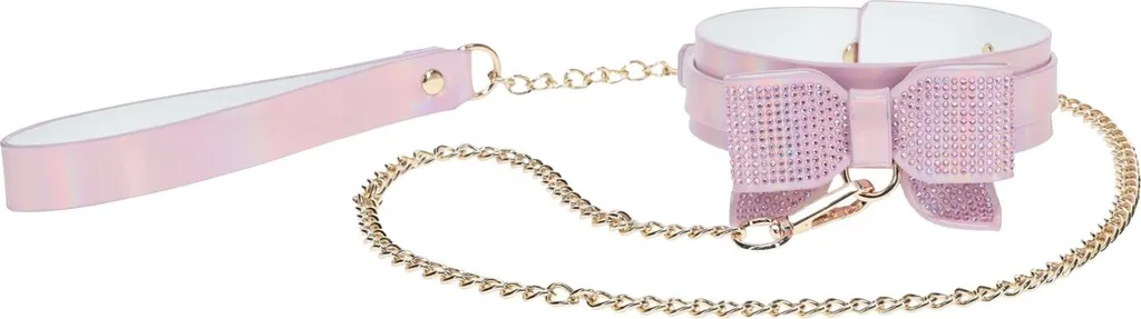 Ensemble Collier et Laisse Rose pour chien - Paris Collection Nylon