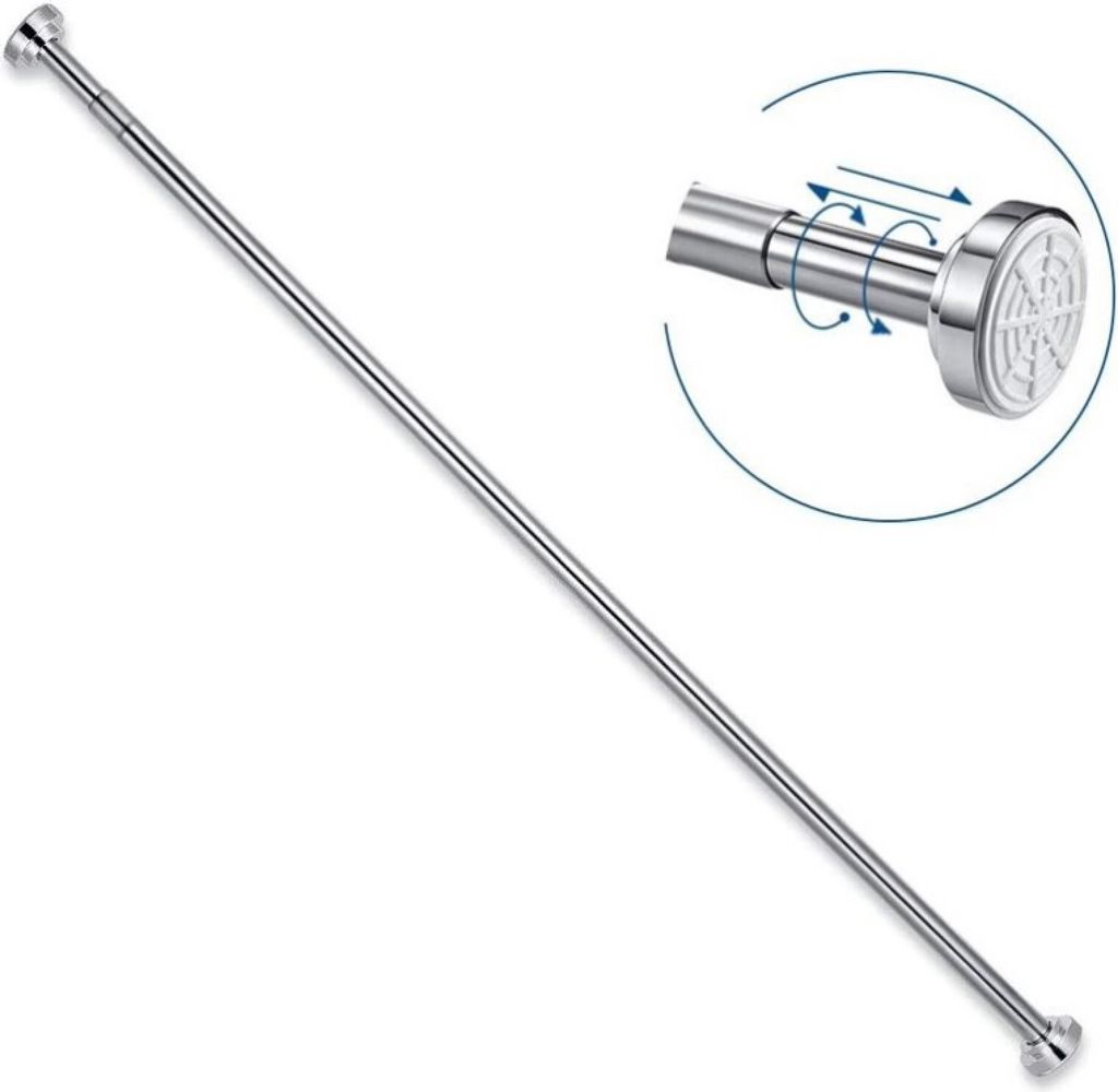 100 cm Duschvorhangstange ohne Bohren verstellbar von 105cm bis 170cm, ausziehbare Teleskopstange für Dusche & Badewanne, Vorhangstange aus Edelst...