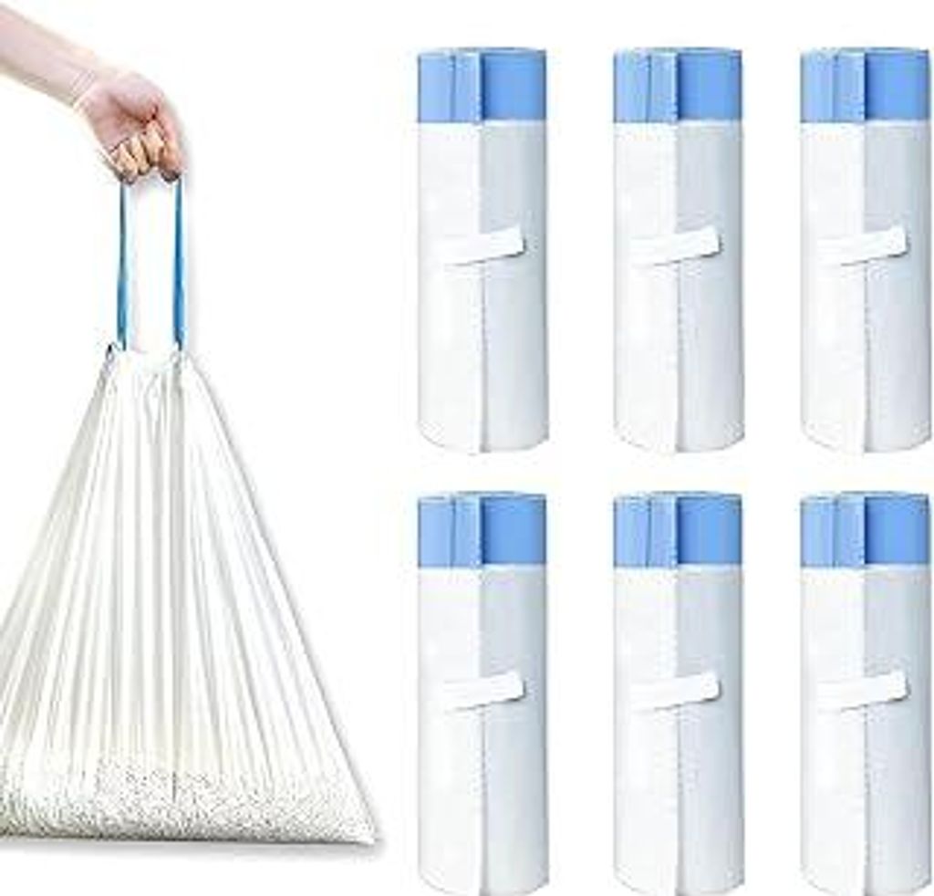 RMAN 90 Stück Mülltüten mit Tragegriff Selbstreinigende Katzentoilette Müllbeutel Katzentoilettenbeutel mit Zugbändern Langlebige Reißfest Fl...