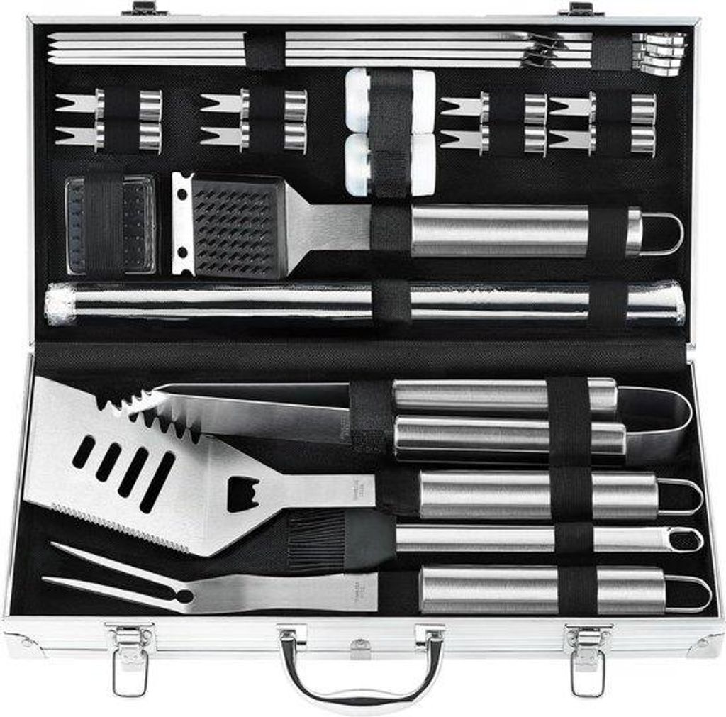 Edelstahl BBQ Werkzeug Set mit Grillmatten, komplette Grillzubehör, ideal für perfektes Grillen