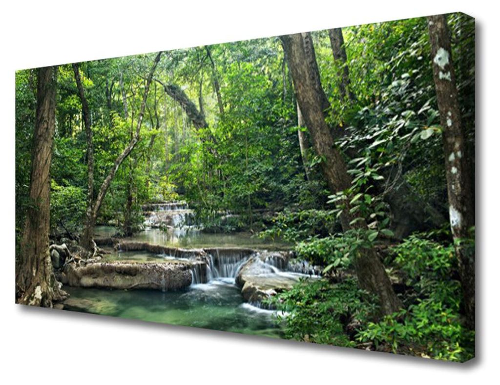 Tulup Leinwand-Bilder 100x50 Wandbild Canvas Kunstdruck Wald Natur