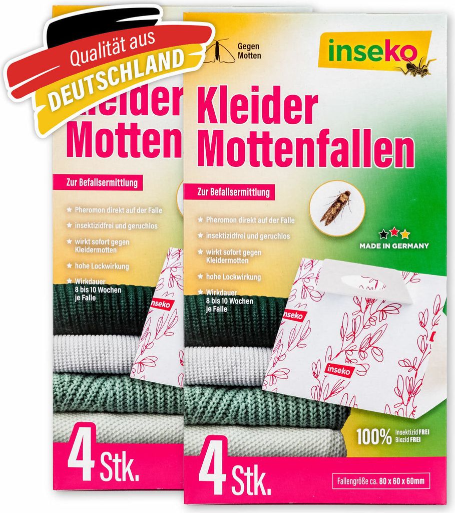 inseko 8 x Kleidermottenfallen I insektizidfrei & geruchlos Produktbild 