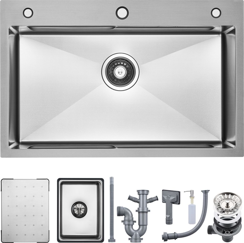 CECIPA 70*45 Edelstahl-Küchenspüle, Überbauspüle, geprägte Produktbild 