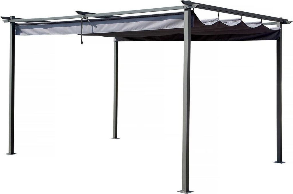 Pergola con tetto retrattile - 3 x 4 m - Grigio Immagine del prodotto 