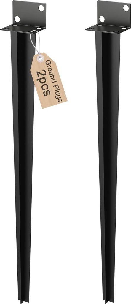 JOIEYOU 2x Einschlaghülse L-Form Einschlagbodenhülse Bodenhülse mit 50cm Langem Spitz L-Pfostenträger zum Einschlagen Bodenanker Bodenhülsen f...