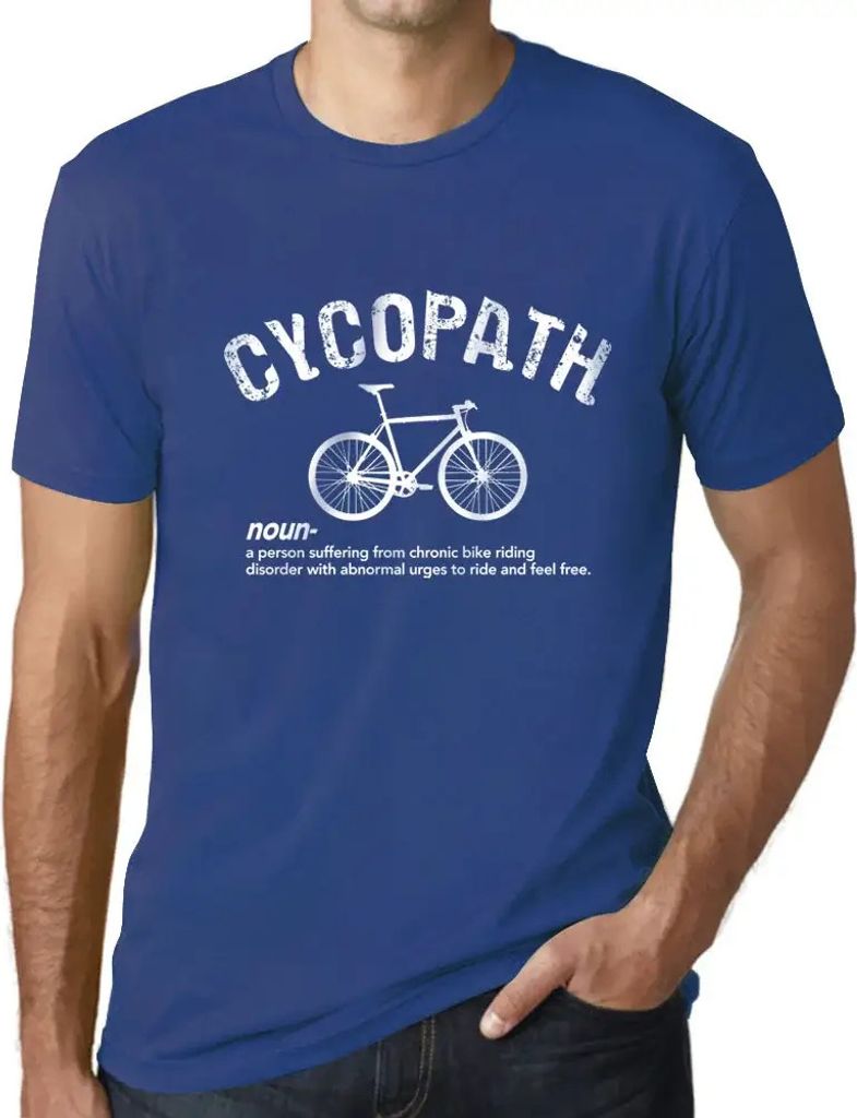 Herren Grafik T-Shirt Cycopath Radfahren Thema – Cycopath Cycling Theme – Öko-Verantwortlich Vintage Jahrgang Kurzarm Lustige Druck Geburtstag