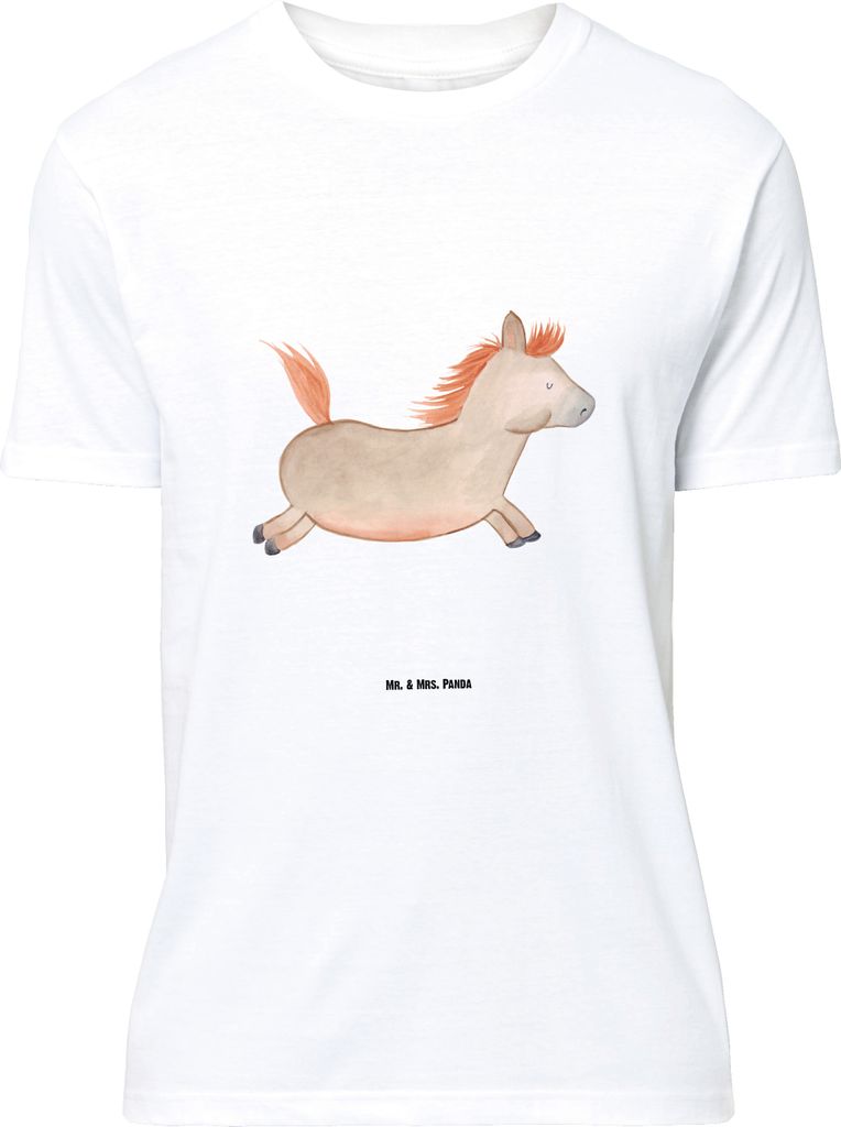 Mr. & Mrs. Panda S T-Shirt Pferd Springen - Weiß - Geschenk, mit Spruch, Bauernhof, Lustiges, Tshirt, Reiten, Pferdestall, Pferde, Shirt, Pony, Stall