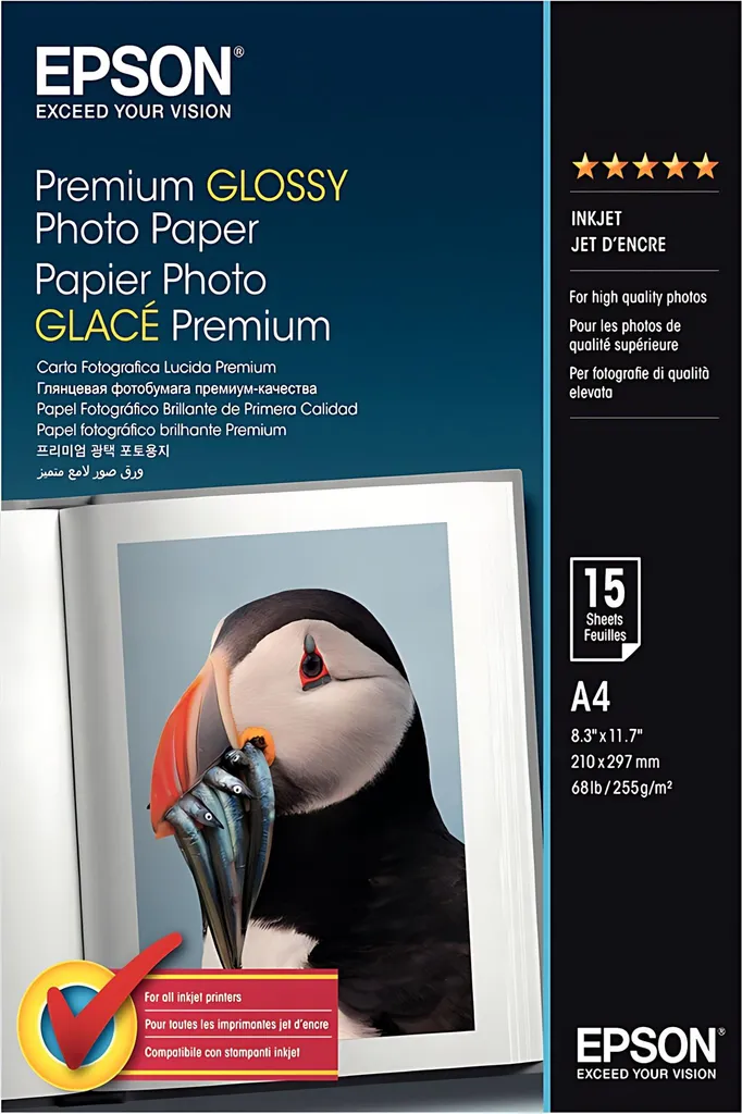 Epson S042155 Carta Fotografica Lucida A4 15 Fogli