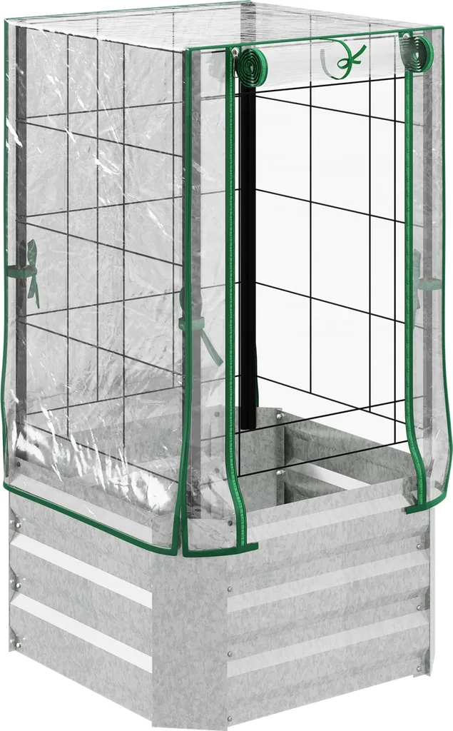 Jardinière surélevée avec serre et support pour plantes grimpantes 53 cm