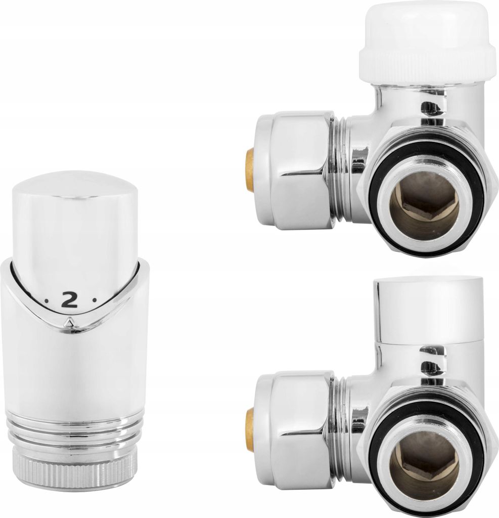 Thermostatisches Axialventil Verchromt Links Pex Cu