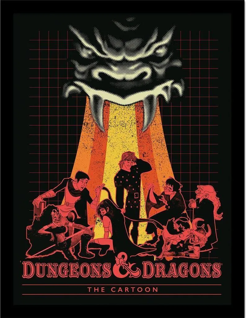 Dungeons & Dragons Poster Incorniciato 40x30 cm - Design Retro VHS