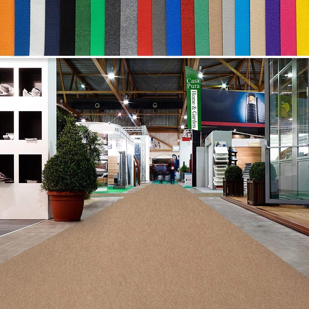 Messeteppich Hochzeitsteppich Eventteppich Sintra Nadelfilz Beige 200x450 cm