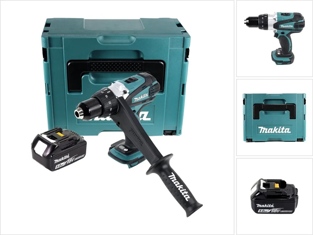 Perceuse Visseuse Makita 18V DDF458 91Nm en Coffret Makpac et Accu 5Ah