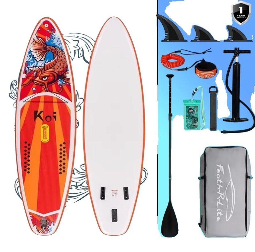 Aufblasbares Paddle Board, rutschfeste Oberfläche, vielseitig für Yoga und Angeln, SUPFR01E
