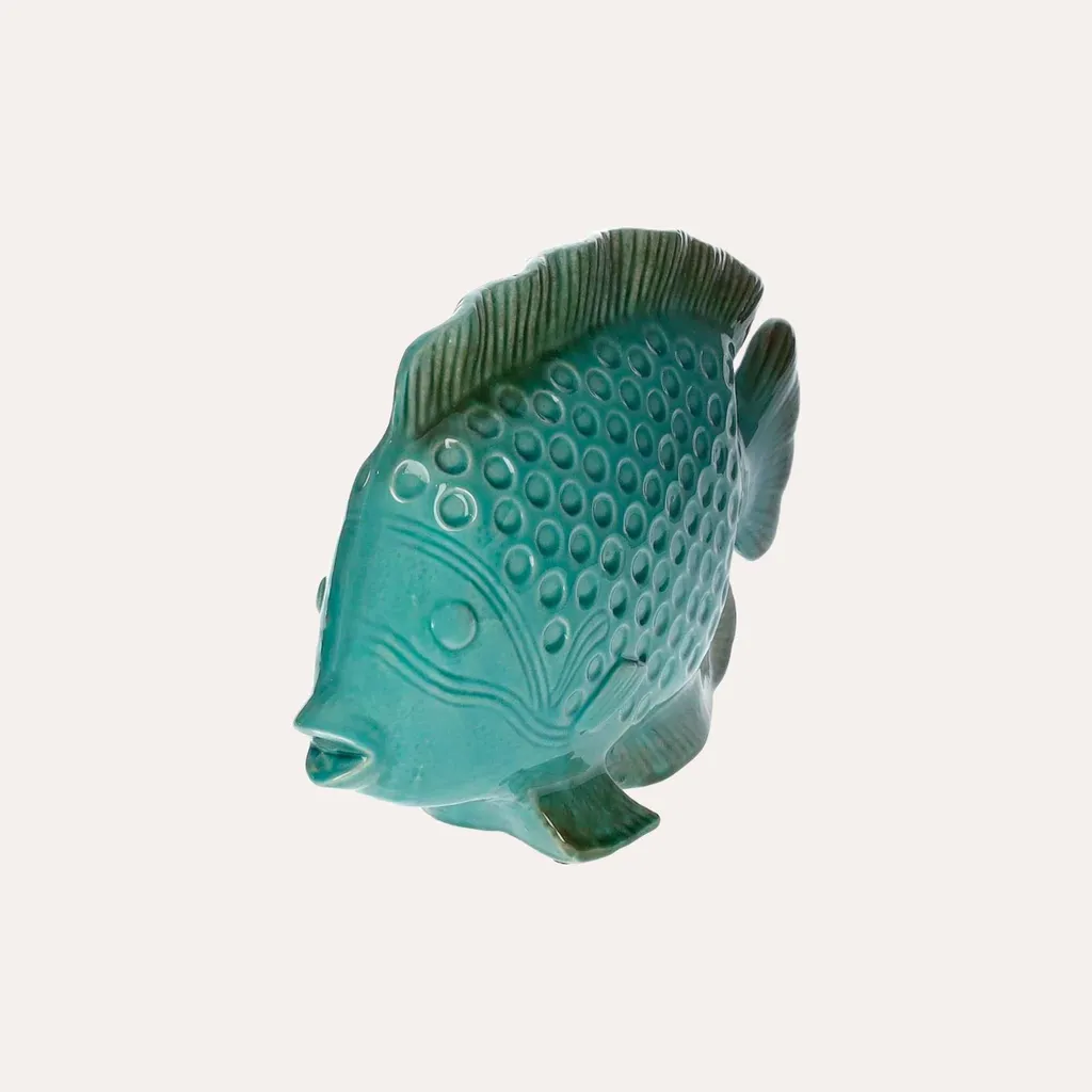 Décoration de Table Poisson en Céramique pour Ambiance Bord de Mer