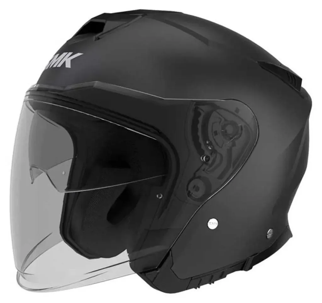 Casque moto jet SMK GTJ Noir taille L avec écran solaire et ventilation