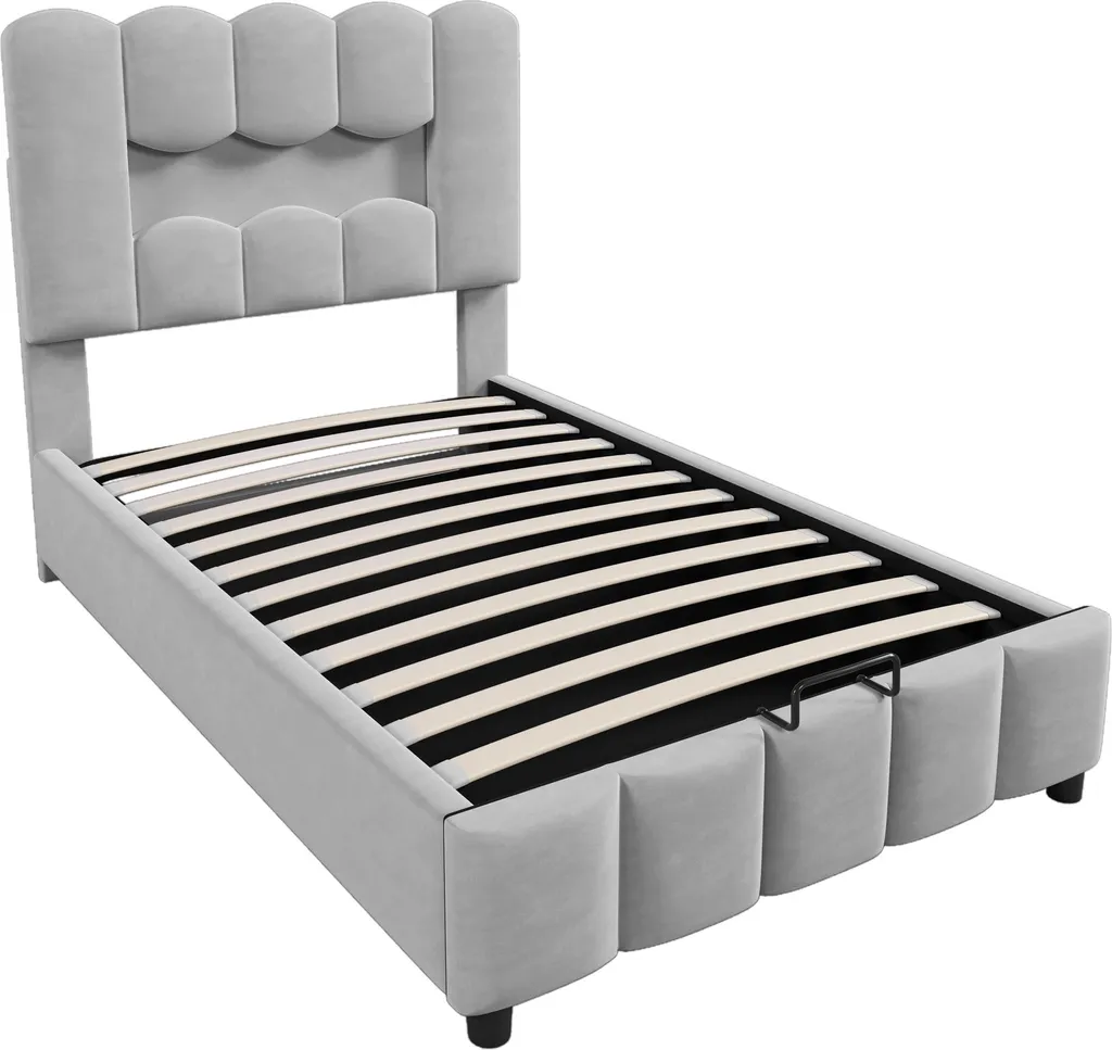 Lit Gain de Place 90x200 avec Rangement sous Sommier et LED Intégrées - 11