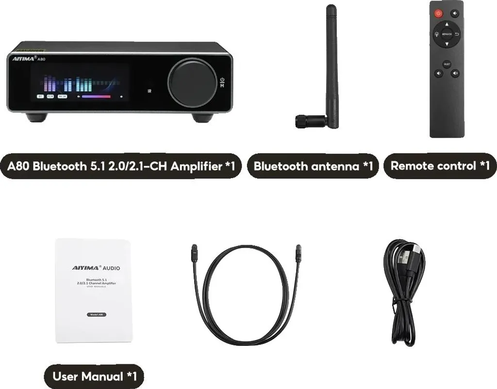 Amplificateur de puissance pour salon A80 Bluetooth et musique Hi-Res
