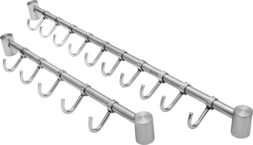 Edelstahl Hakenleiste Küchenleiste Relingleiste Küchentuch Kochlöffel Halter 10