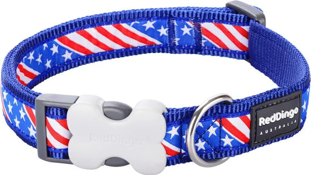 Collare Cane Red Dingo Style US Flag 41-63cm | Resistenza e Comfort