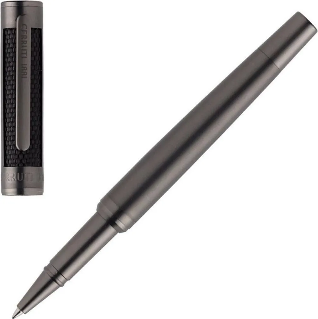 Cerruti NSS0115A : stylo noir laqué avec finitions chromées élégantes