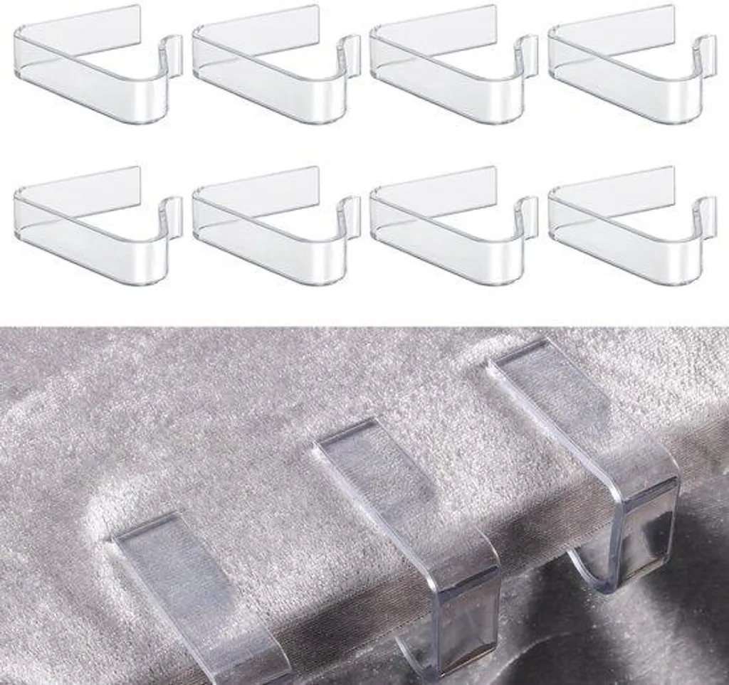 Clips de nappe ajustables et transparents pour plateau de 3,6-5,6 cm
