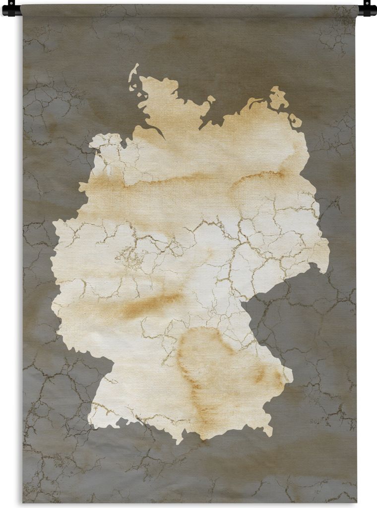 MuchoWow Wandteppich Wandbehang Karte von Europa - Deutschland - Marmor 120x180 cm Tapisserie Dekoration Wandtuch - Schlafzimmer - Dekorationen f...