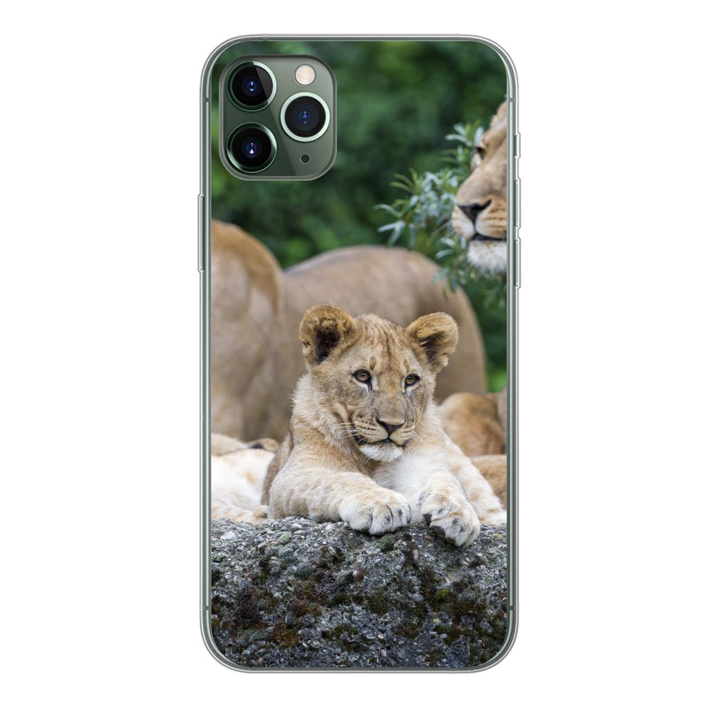 MuchoWow Handyhülle Schutzhülle Hülle für iPhone 11 Pro Max Löwen - Tiere - Jungtiere Silikon Softcase Handy Hülle - Schutz