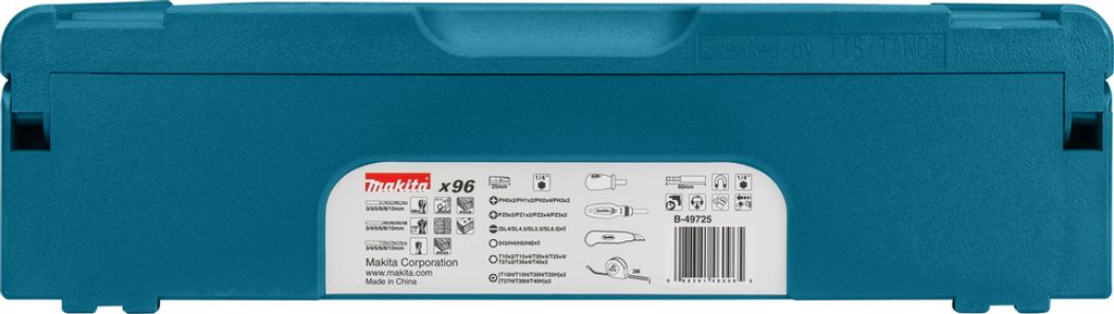 Makita B-49725 96-dielna sada vrtákov + Makpac ( rezací nôž Obrázok produktu 
