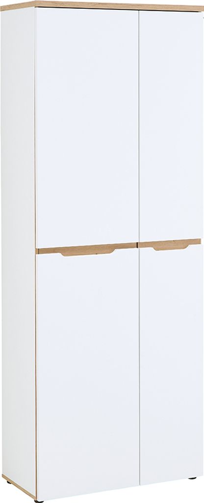 Aktenschrank 2-türig, 75cm breit, weiß mit Eiche, MANRESA-36