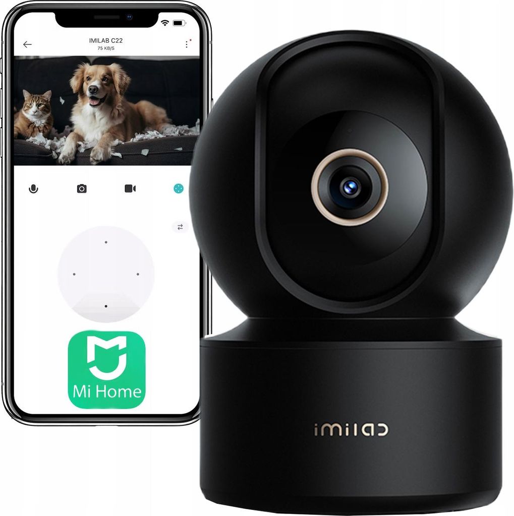 IMILAB Caméra de sécurité domestique C22 360° 5MP WiFi noir Image du produit 