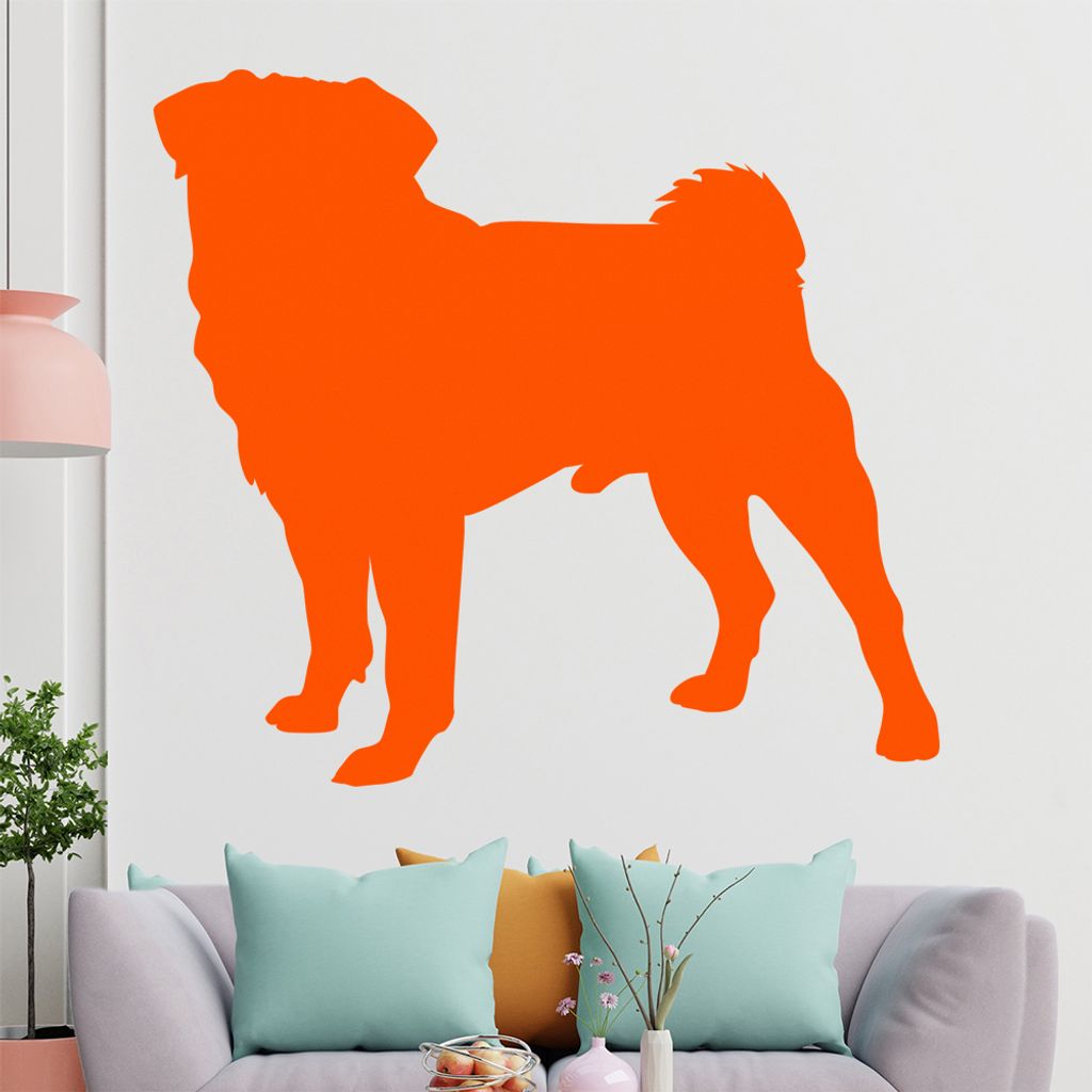 hauptsachebeklebt KIWISTAR Mops Silhouette Wandtattoo in 6 Größen - Wandaufkleber Wall Sticker - Dekoration, Küche, Wohnzimmer, Schlafzimmer, Ba...
