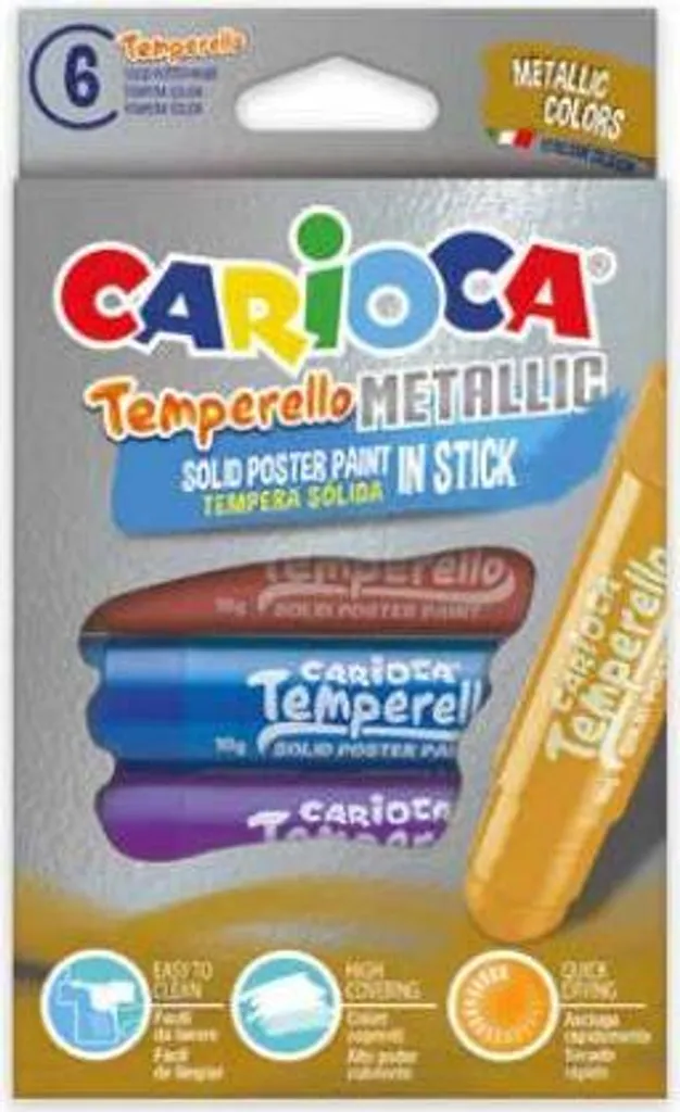 Carioca 42674 Temperello Metallic | Tempere Solide in Stick Anti-Macchia