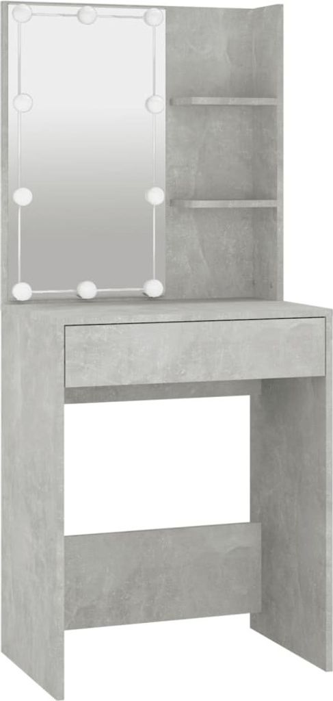 "2026 Aktion"Kosmetiktisch - Schminktisch - mit LED Betongrau 60x40x140 cm DEMöbel 1386521