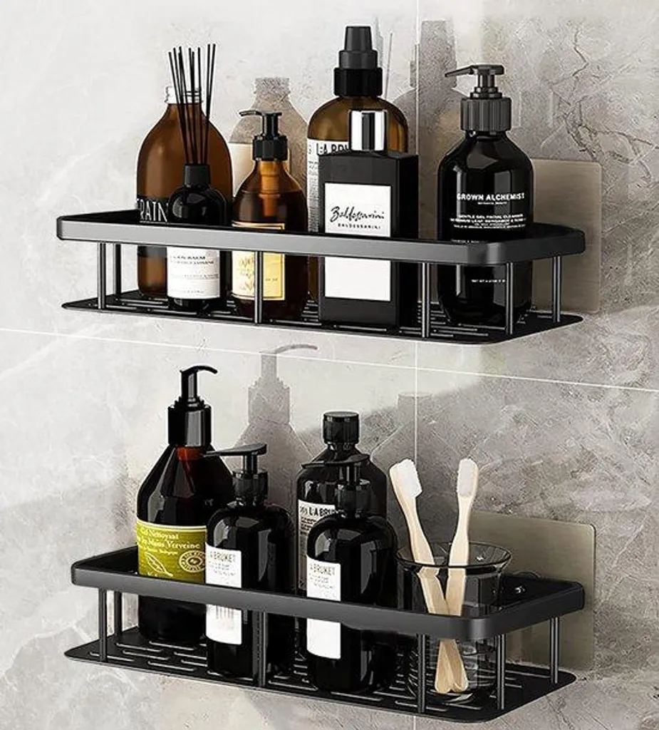 Rangement Douche sans Trou pour Cuisine et Salle de Bain - 2 Pièces