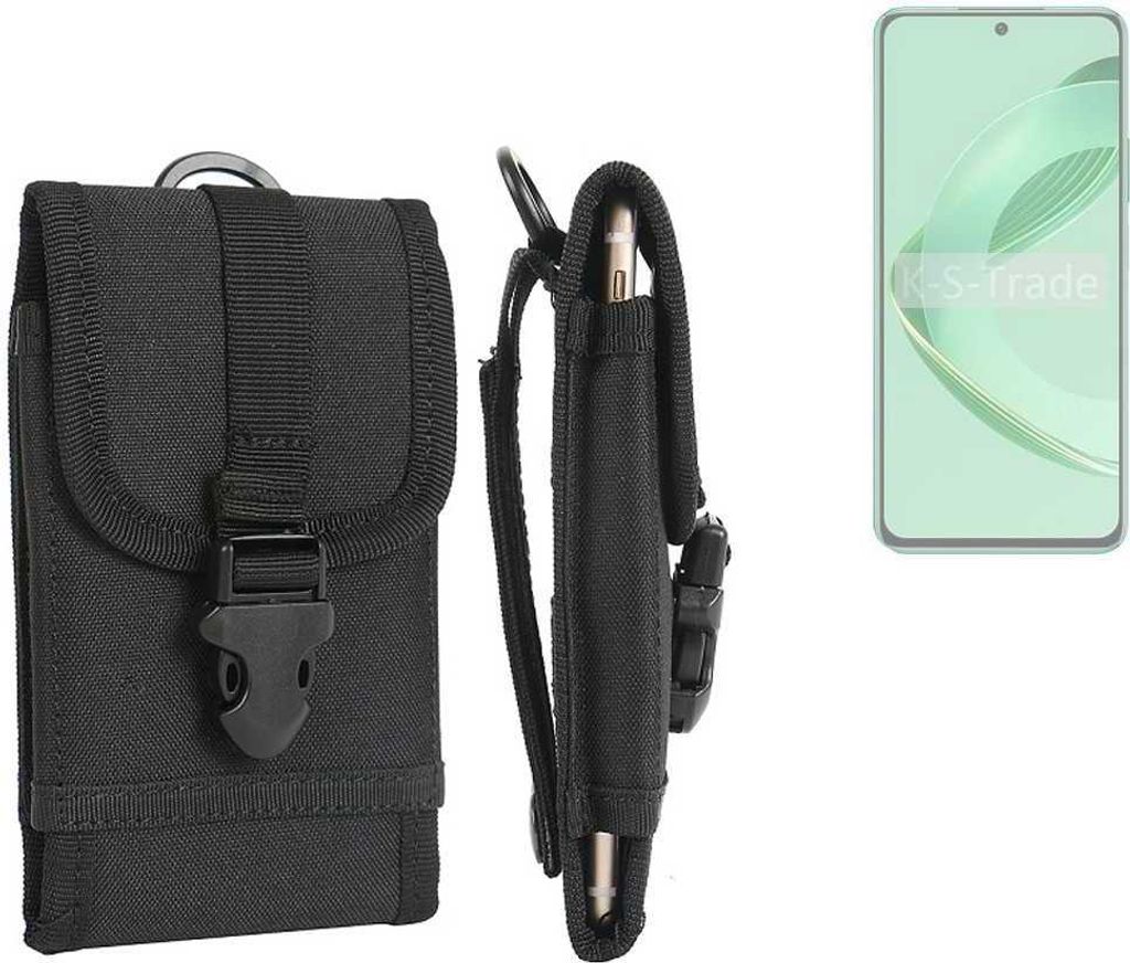 K-S-Trade Holster Handy Hülle kompatibel mit Huawei nova 12 SE Holster Handytasche Gürtel Tasche Schutz Hülle Robust Outdoor schwarz