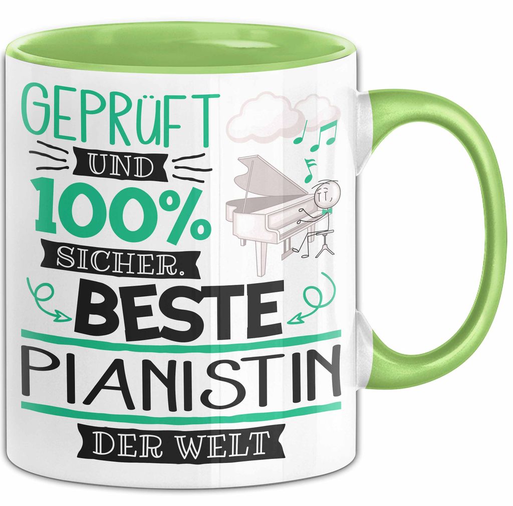 Beste Pianistin Der Welt Tasse Geschenk für Eine Pianistin Und Sicher Geschenkidee Geburtstag Weihnachten (Grün)