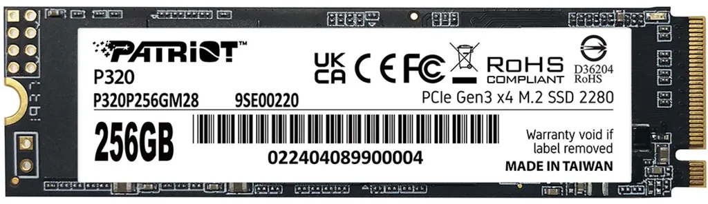 Disque SSD interne M.2 NVMe P320 Patriot Memory 256 Go PCIe 3.0