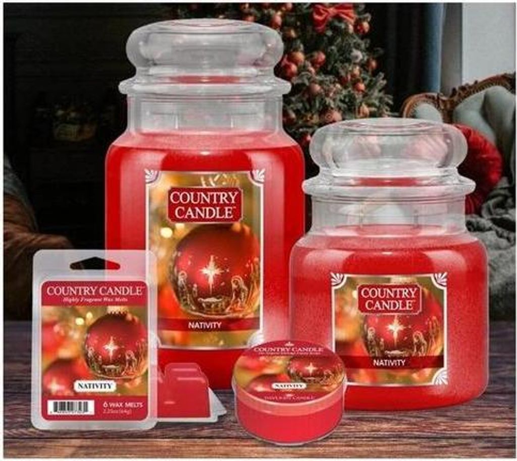 Nativity - Country Candle - große Kerze mit zwei Dochten (652 g)