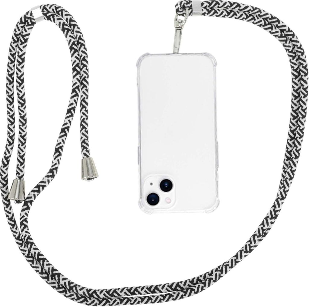 Phone Lanyard, Geeignet Für Alle Smartphones Mit 1 Universal Patch, Phone Strap, Phone Chain Für Alle Standard Handyhüllen, Schwarz Weiß