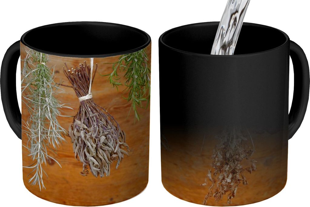 MuchoWow Zauber Tasse Zaubertasse Magic Getrocknete Kräuter 350 ml Farbwechsel Becher Geschenk Geschenkidee - Magic-Tasse - Fototasse - Keramikt...