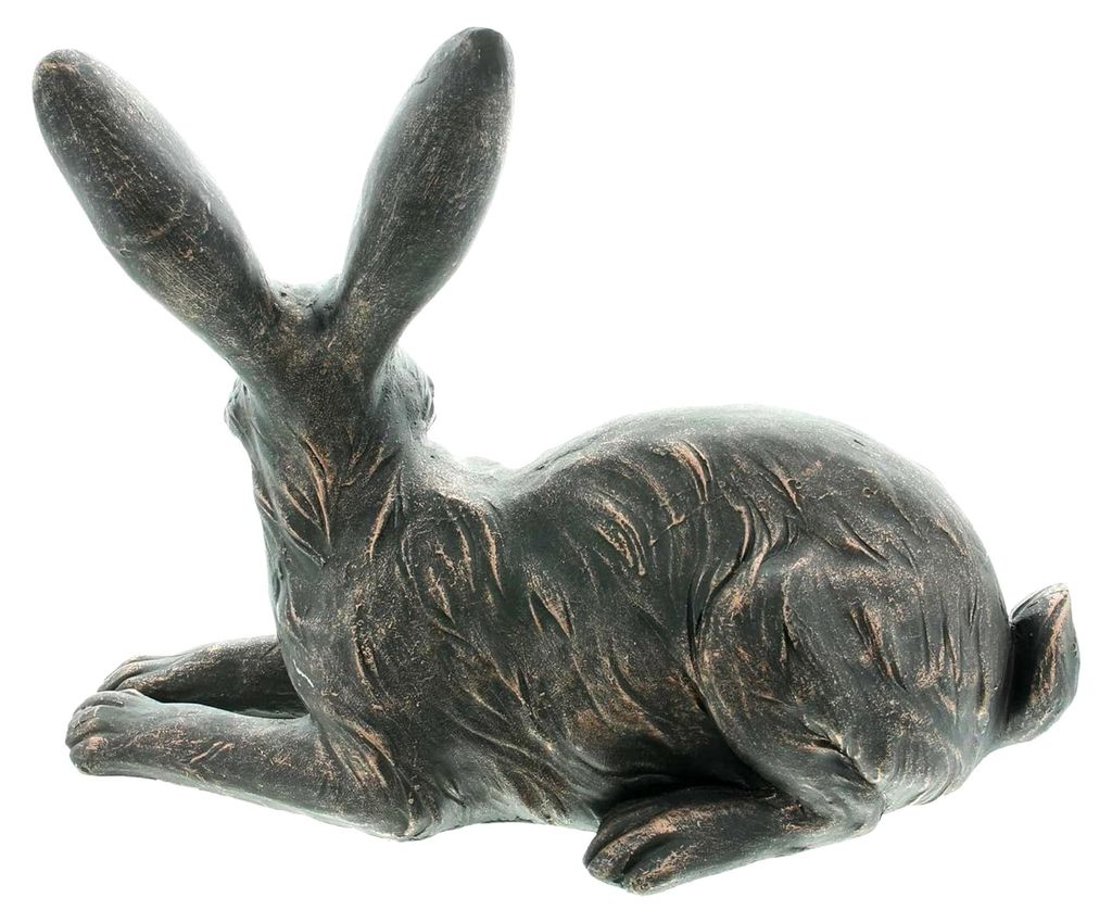 Hase Grande, Polyresin, dezentes Kupferfinish, Maße: 46 x 22 x 33 cm