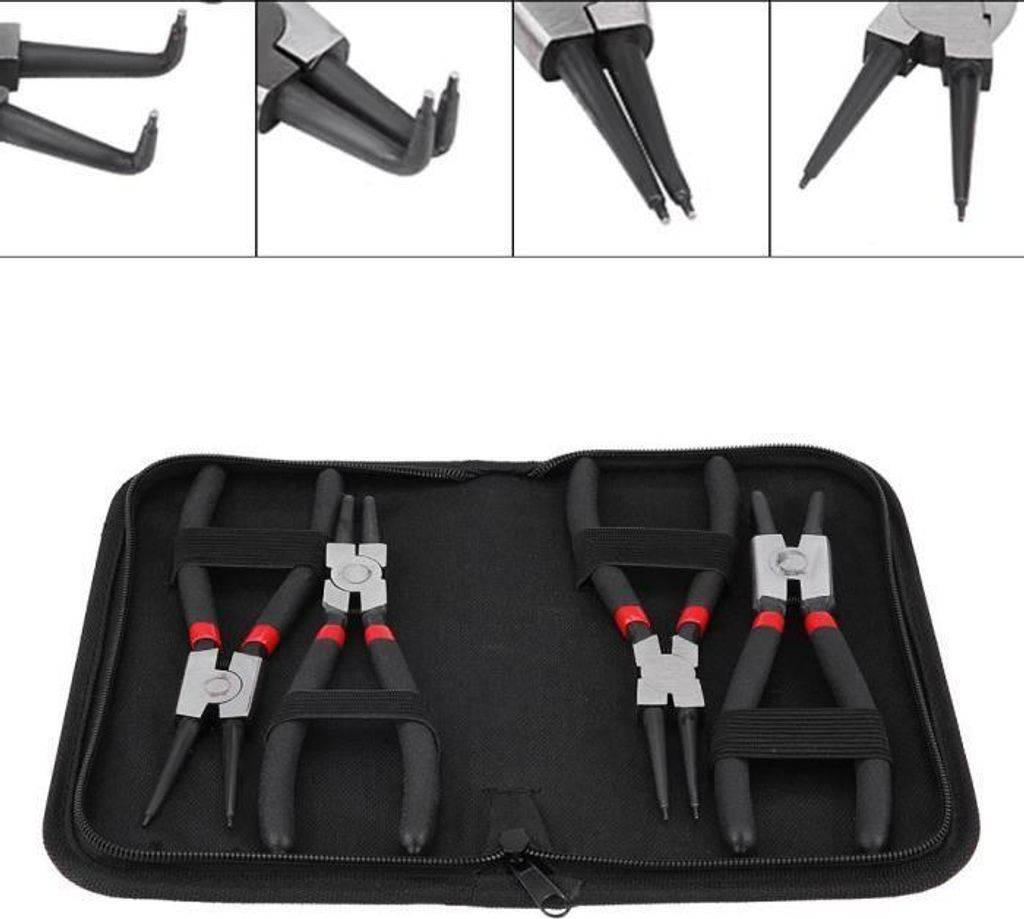 Satz mit 4 7-Zoll-Innen- und Außenringzangen aus Chrom-Vanadium-Stahl -