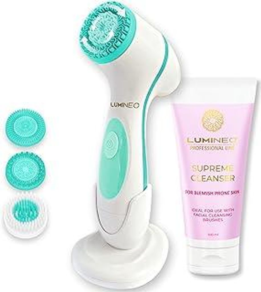 Lumineo Gesichtsreinigungsbürste mit Reinigungsgel, zur Poren- Peeling- und Mitesserreinigung, elektrische USB Gesichtsbürste für sanfte Tiefenr...
